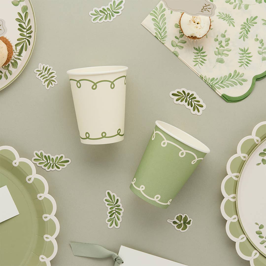 Botanical Paper Cups - Pack of 8