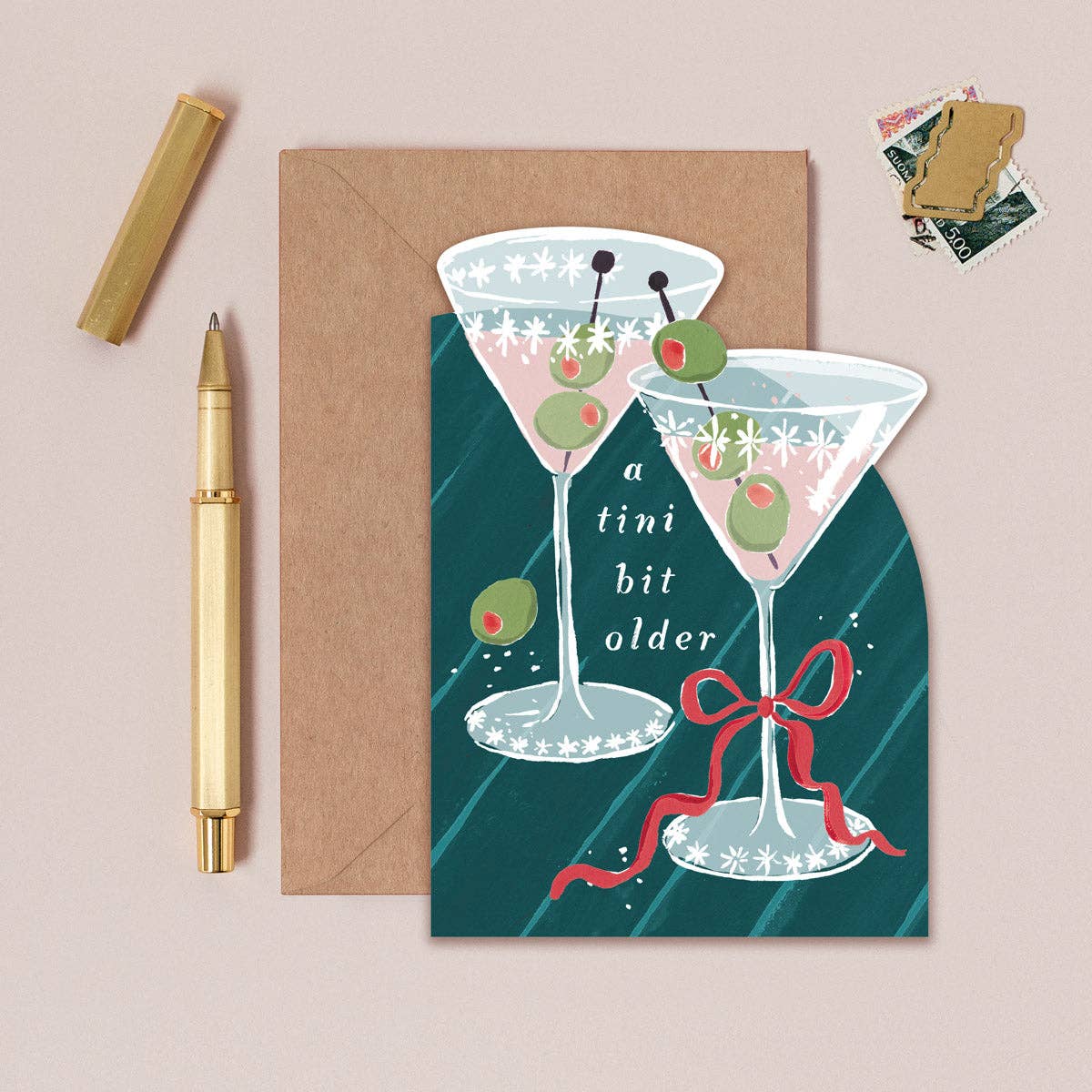 TINI BIT OLDER MARTINI BIRTHDAY CARD - Winterberries