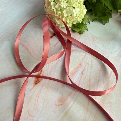 Cinnamon Blush Satin Ribbon in various width rolls - Winterberries