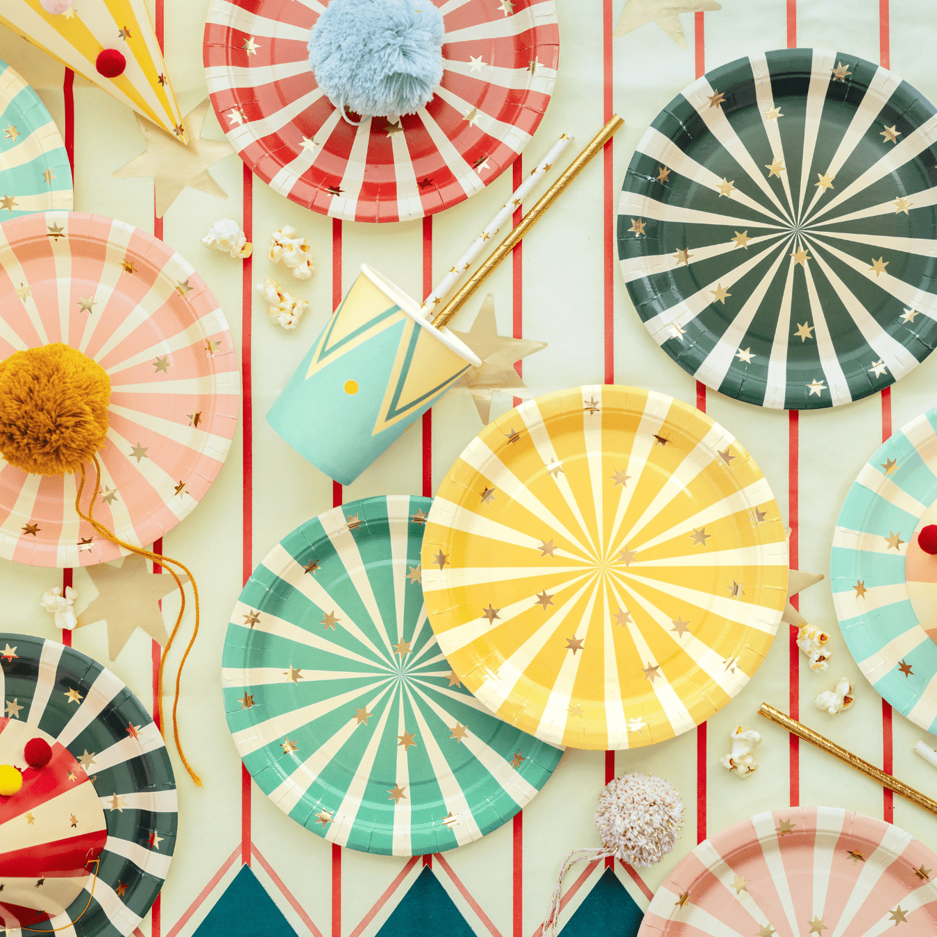 Partydeco Circus Party Stripes Small Plates x 6