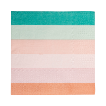 PLMER38 - Mermaid Stripes Cocktail Napkin - Winterberries