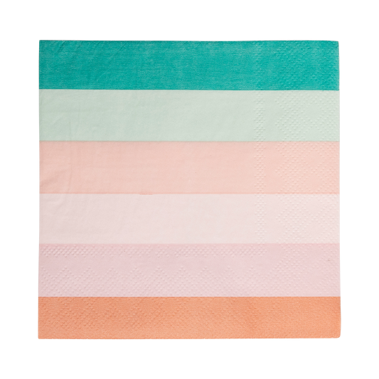 PLMER38 - Mermaid Stripes Cocktail Napkin - Winterberries