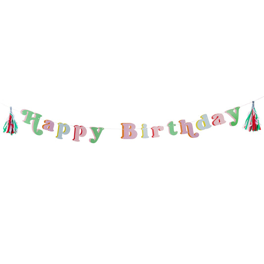 'HAPPY BIRTHDAY' BRIGHT BANQUET CARD GARLAND