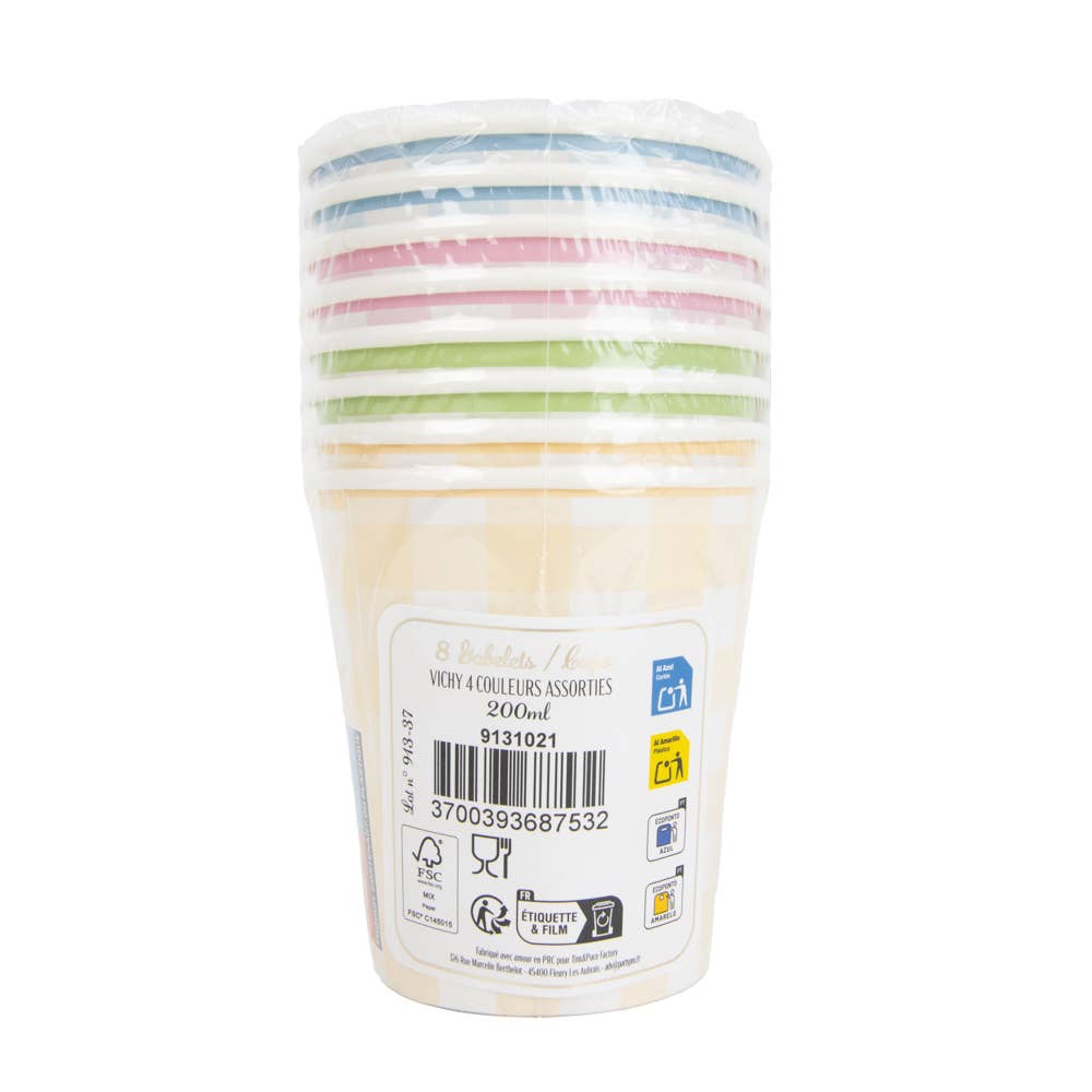 200ML PASTEL VICHY CUPS 4 ASSORTED COLORS 8 - Winterberries