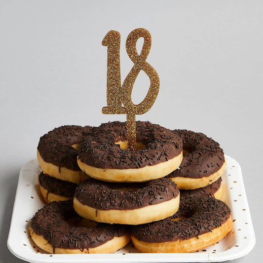 GOLD ACRYLIC NUMBER "18" CAKE TOPPER