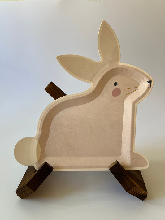 x8 BUNNY SHAPED PAPER PLATES - Winterberries
