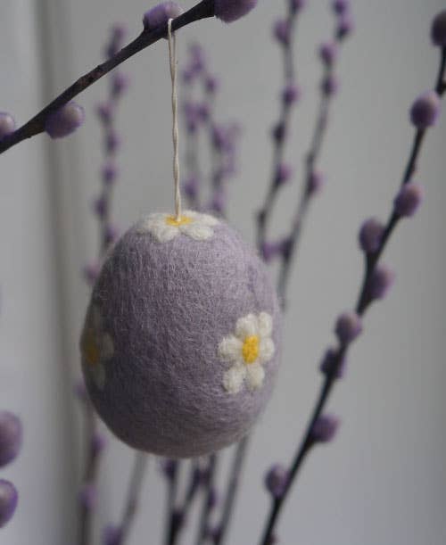 WOOL PURPLE EASTER EGG ORNAMENT