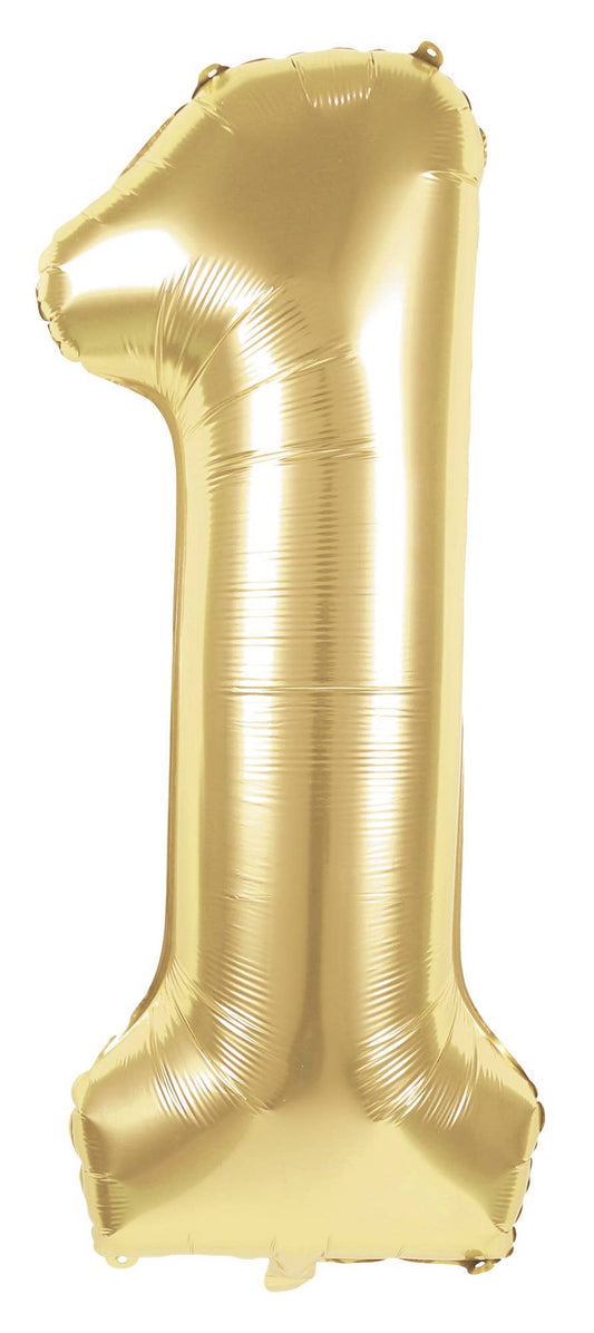33" GOLD NUMBER '1' DEFLATED FOIL BALLOON - Winterberries