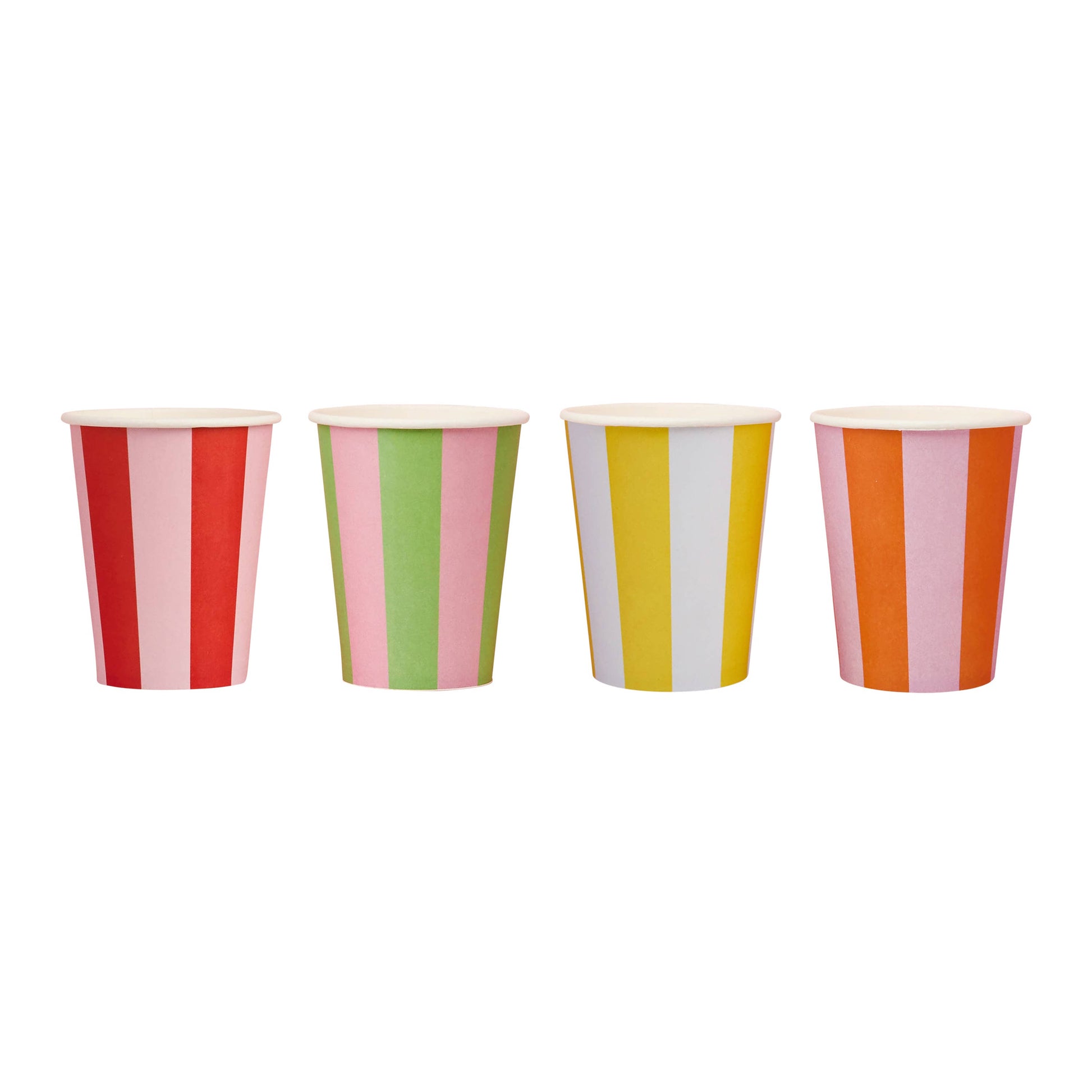 Bright Banquet Striped Paper Cups - Pack of 8 - Winterberries