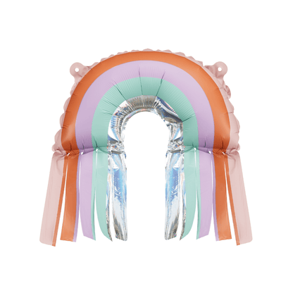 Partydeco Fringed Pastel Rainbow Foil Balloons - Pack of 3