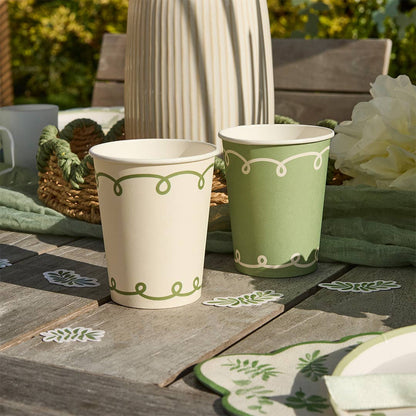Botanical Paper Cups - Pack of 8