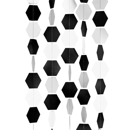 MONOCHROME HEXAGONS GARLAND BACKDROP