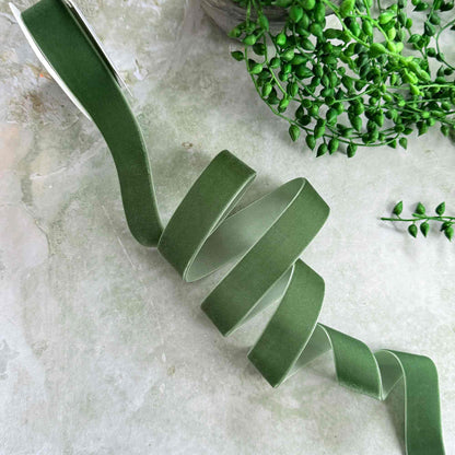 Hunter Green Velvet Ribbon - Various Widths | 3 Meter Roll - Winterberries