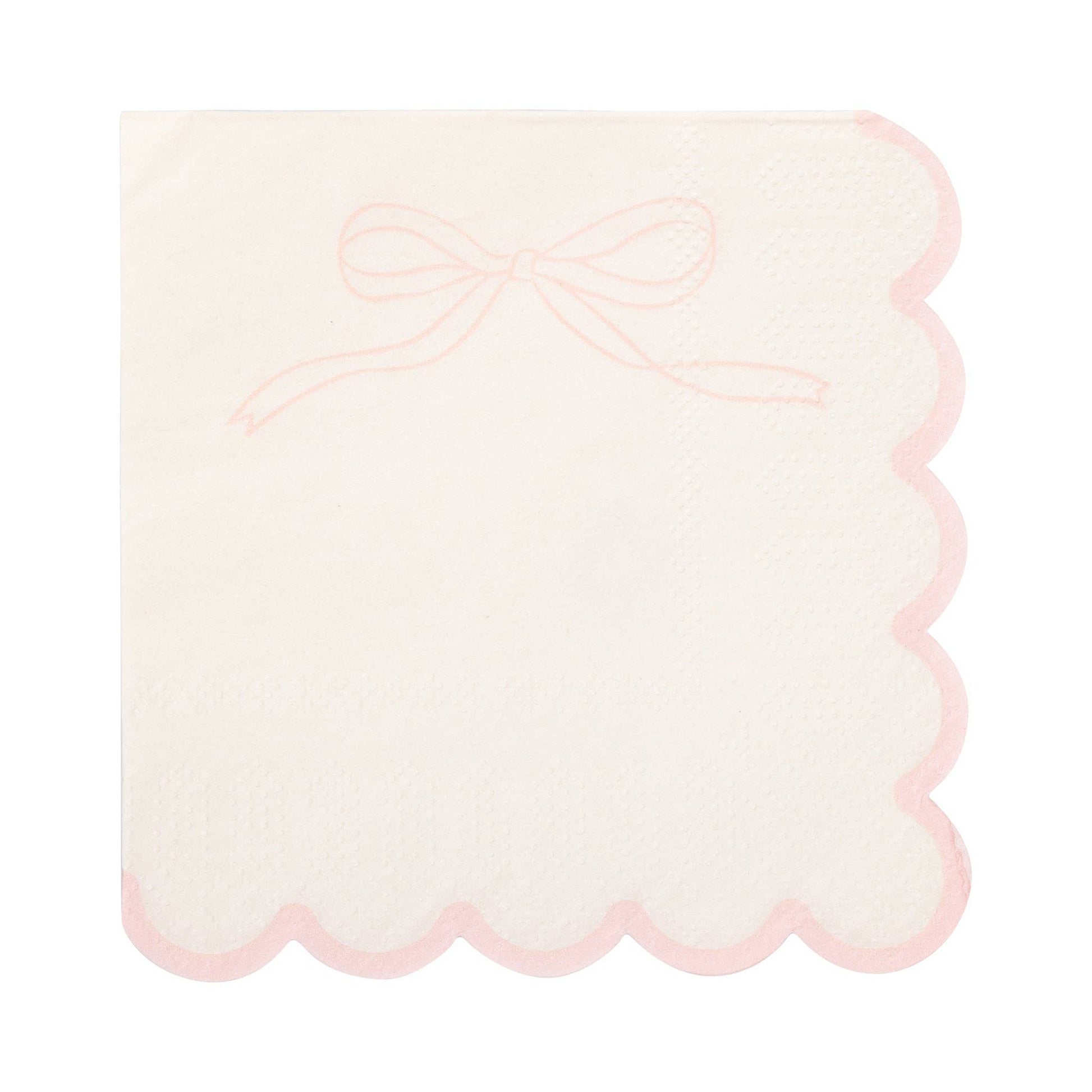 PLNP1736 - Pink Dainty Bows Cocktail Napkin - Winterberries