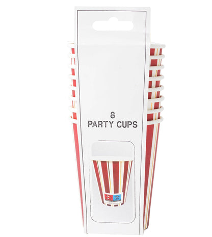 X8 RED AND GOLD PAPER CUPS - Winterberries