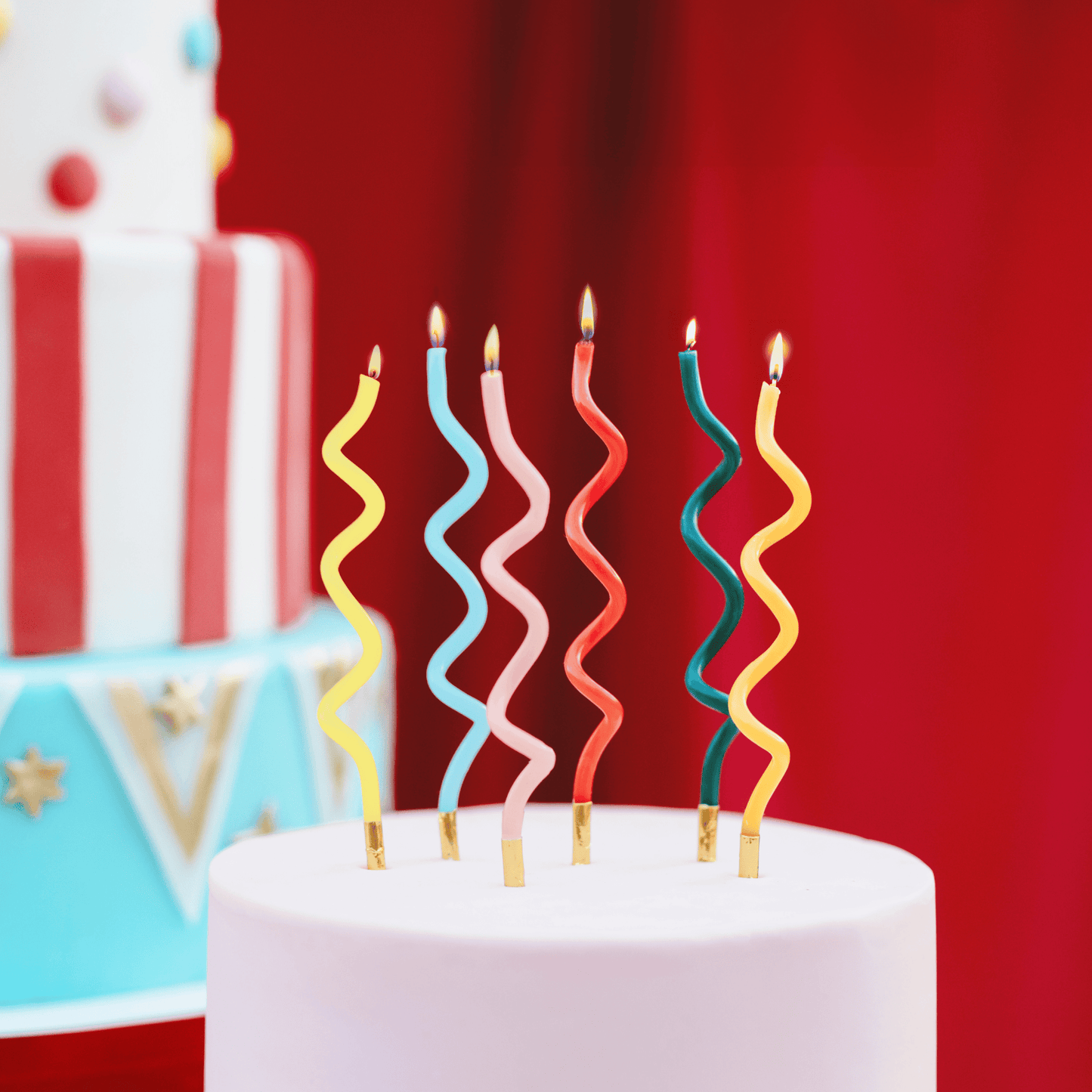 Partydeco Curly Birthday Cake Candles x 12