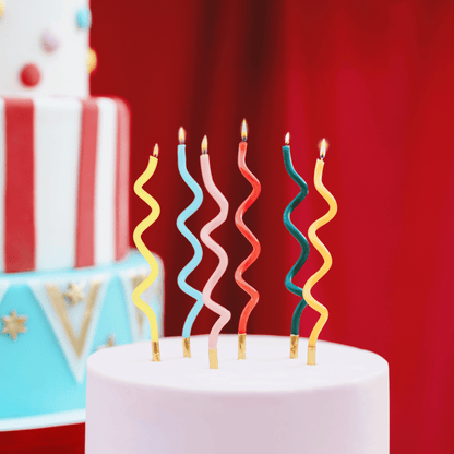 Partydeco Curly Birthday Cake Candles x 12