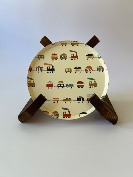 x8 TRAINS SMALL PAPER PLATES - Winterberries