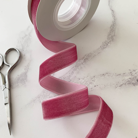 Antique Rose Velvet Ribbon 16mm  - 3 Meter Roll - Winterberries