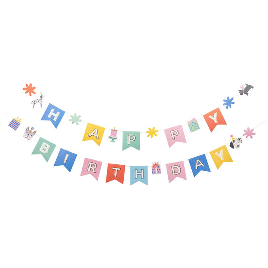 PET1102 - Happy Birthday Banner - Dog - Winterberries