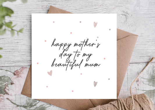 HAPPY MOTHER'S DAY TO MY BEAUTIFUL MUM CARD - Winterberries