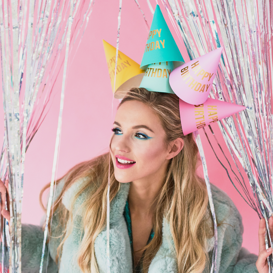 Partydeco Pastel Happy Birthday Party Hats x 6
