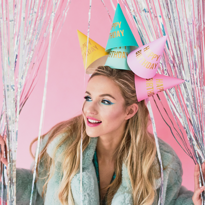 Partydeco Pastel Happy Birthday Party Hats x 6