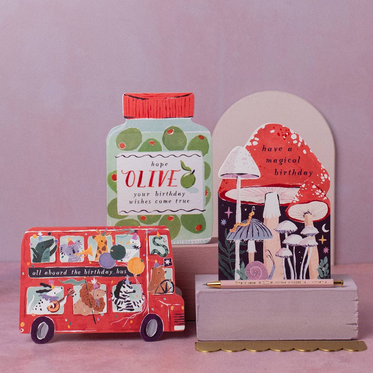 PARTY BUS KIDS BIRTHDAY CARD - Winterberries