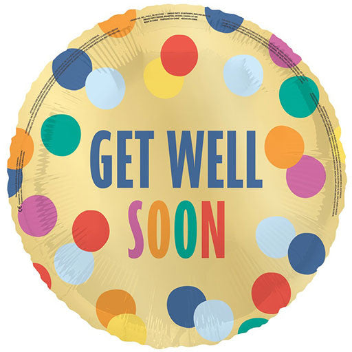 18" GET WELL SOON POLKA DOT FOIL BALLOON