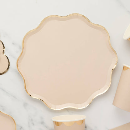 Champagne Paper Plates 8 Pack