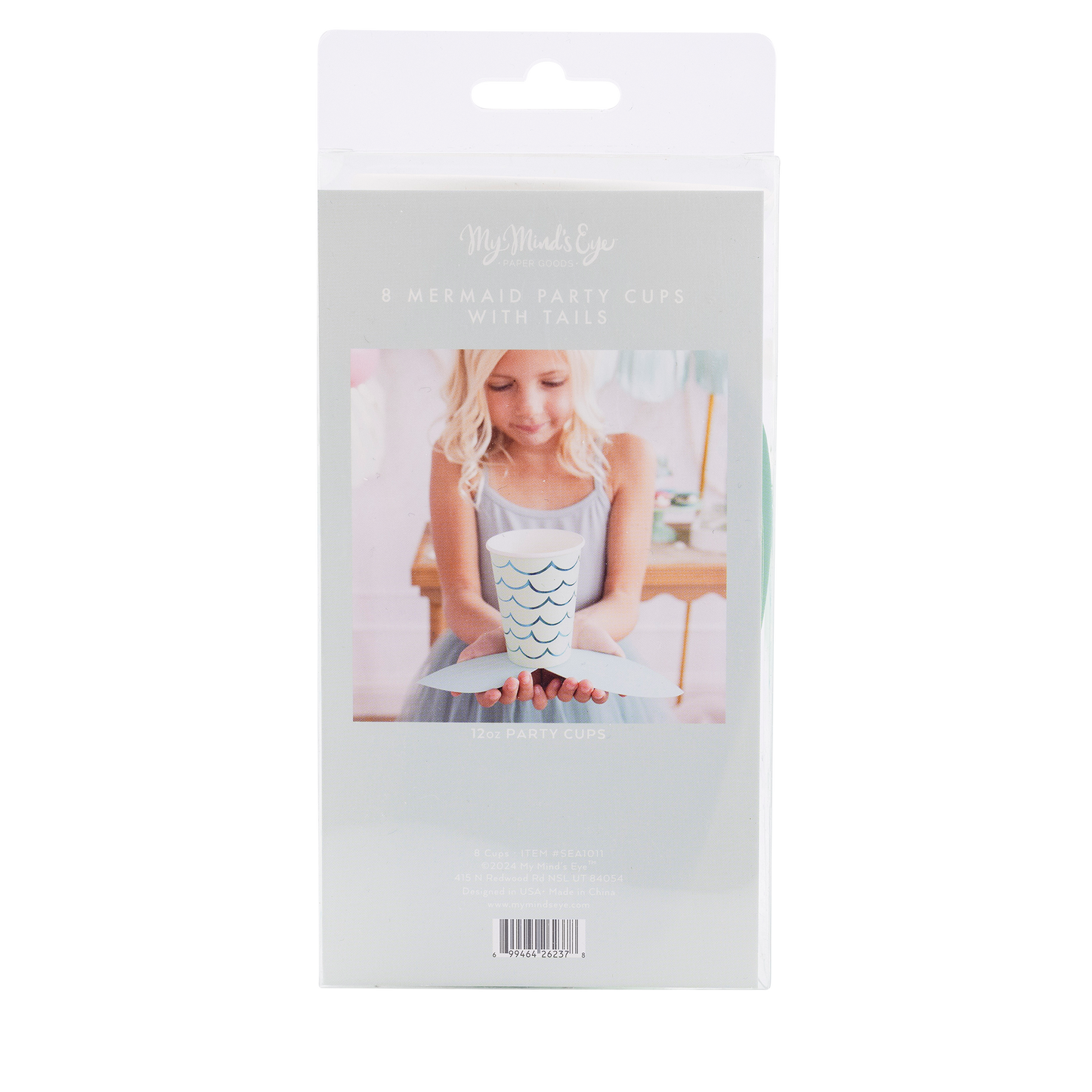 SEA1011 - Mermaid Tail Paper Party Cups - 12 oz - Winterberries