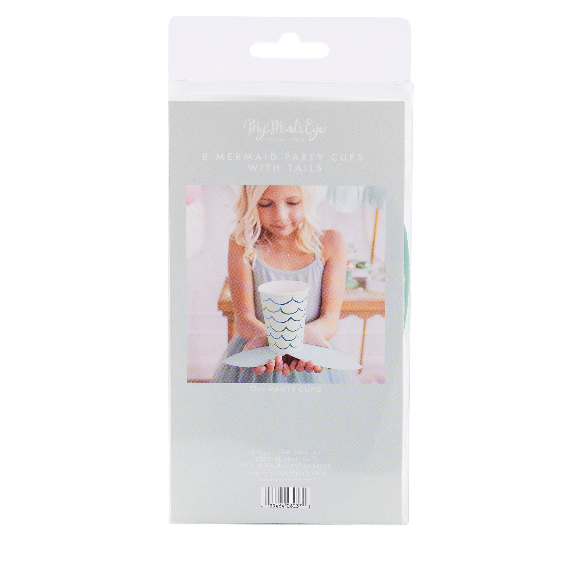 SEA1011 - Mermaid Tail Paper Party Cups - 12 oz - Winterberries