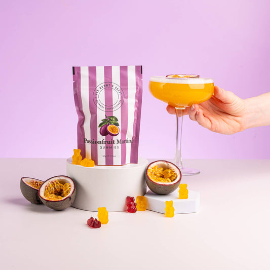 ASK MUMMY & DADDY NON-ALCOHOLIC PASSIONFRUIT MARTINI GUMMIES 50g - Winterberries