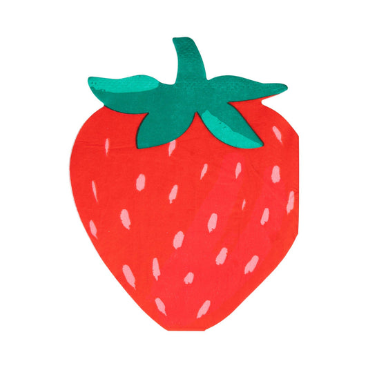 STW1138 - Strawberry Shaped Guest Napkin - Winterberries