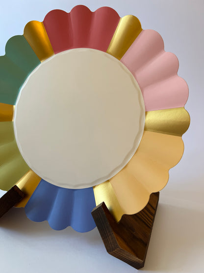 x8 MULTI-COLOURED SCALLOPED LARGE PAPER PLATES - Winterberries