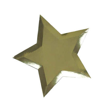 Gold Metallic Star Plate 8 Pack