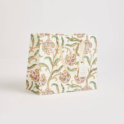 x1 Hand Block Printed Gift Bags (Medium) - Blush - Winterberries