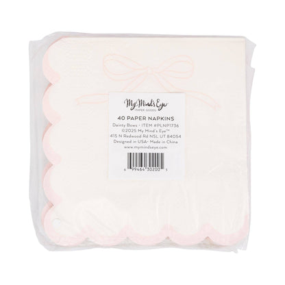 PLNP1736 - Pink Dainty Bows Cocktail Napkin - Winterberries