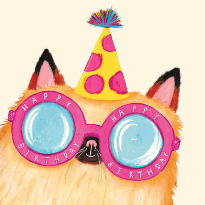 Happy Birthday Funny Cat Sunglasses Greeting Card | Cat Card - Winterberries
