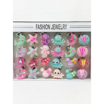 OCTOPUS AND SHELL FLASHING LIGHT RING - Winterberries