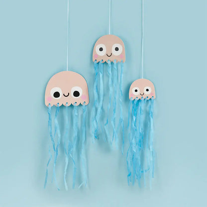 Hanging Jellyfish With Tissue Tassels 3 Pack - Winterberries