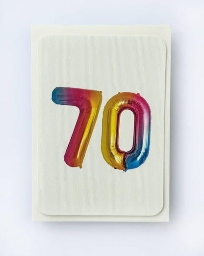 Birthday Balloon No. 70 Greeting Card | Age Cards - Winterberries