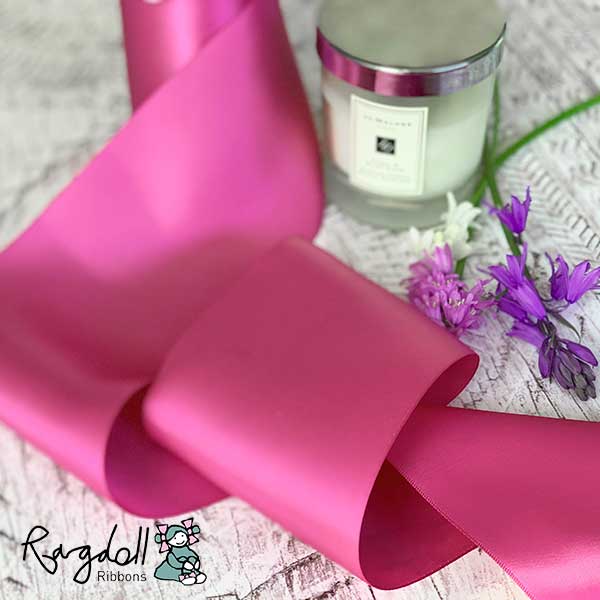 100mm Raspberry Rose Satin Ribbon - 10 Metre Roll - Winterberries