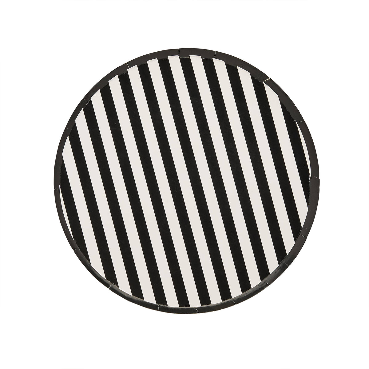Monochrome Striped Paper Plates - Pack of 8