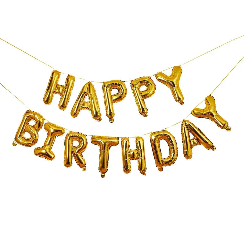 Gold 'Happy Birthday 16" Foil Balloon Garland