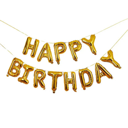 Gold 'Happy Birthday 16" Foil Balloon Garland