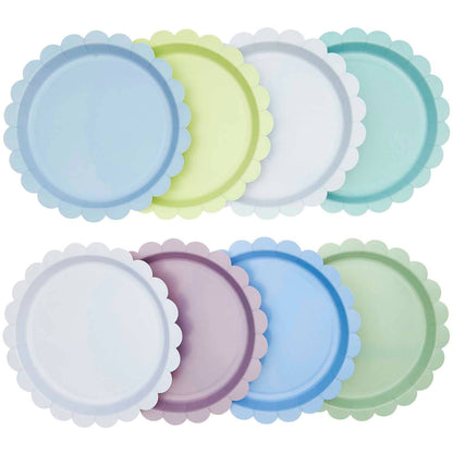Rico Design Scallop Paper Party Plates x 8 - Ocean Mix