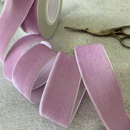 Lilac Velvet Ribbon 25mm  - 3 Meter Roll - Winterberries