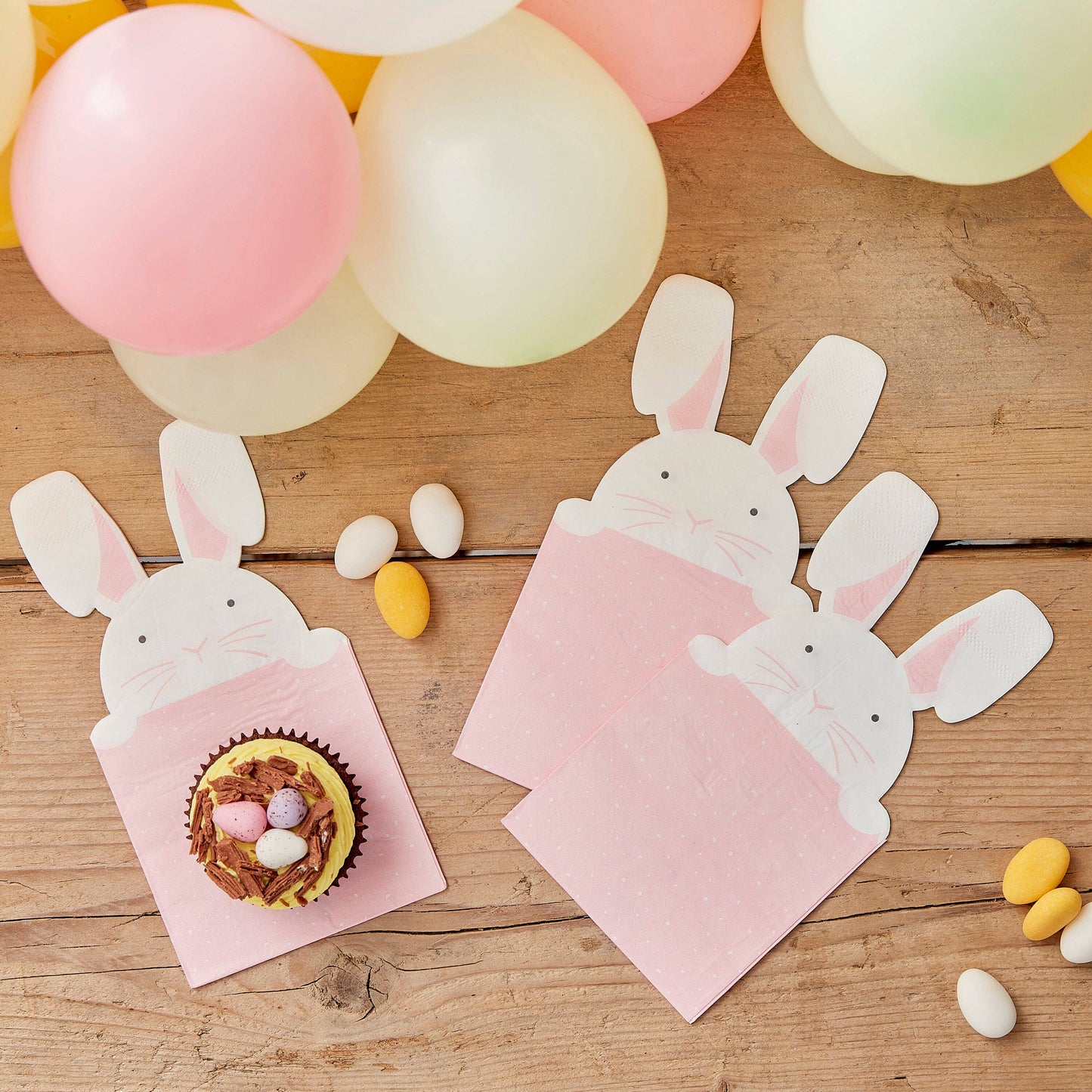 Peeking Bunny Easter Napkins - Winterberries