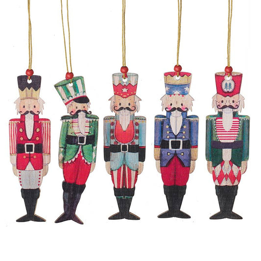WOODEN HANGING NUTCRACKERS MIX DECS